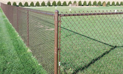 Brown Chain Link Fence Installation